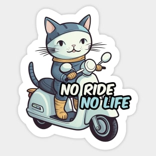 Kawaii cat riding scooter Sticker